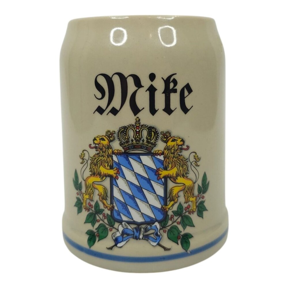 Keramik Jung Stoneware Beer Stein Mug 0.5L Coat Of Arms Bavaria Germany Lions